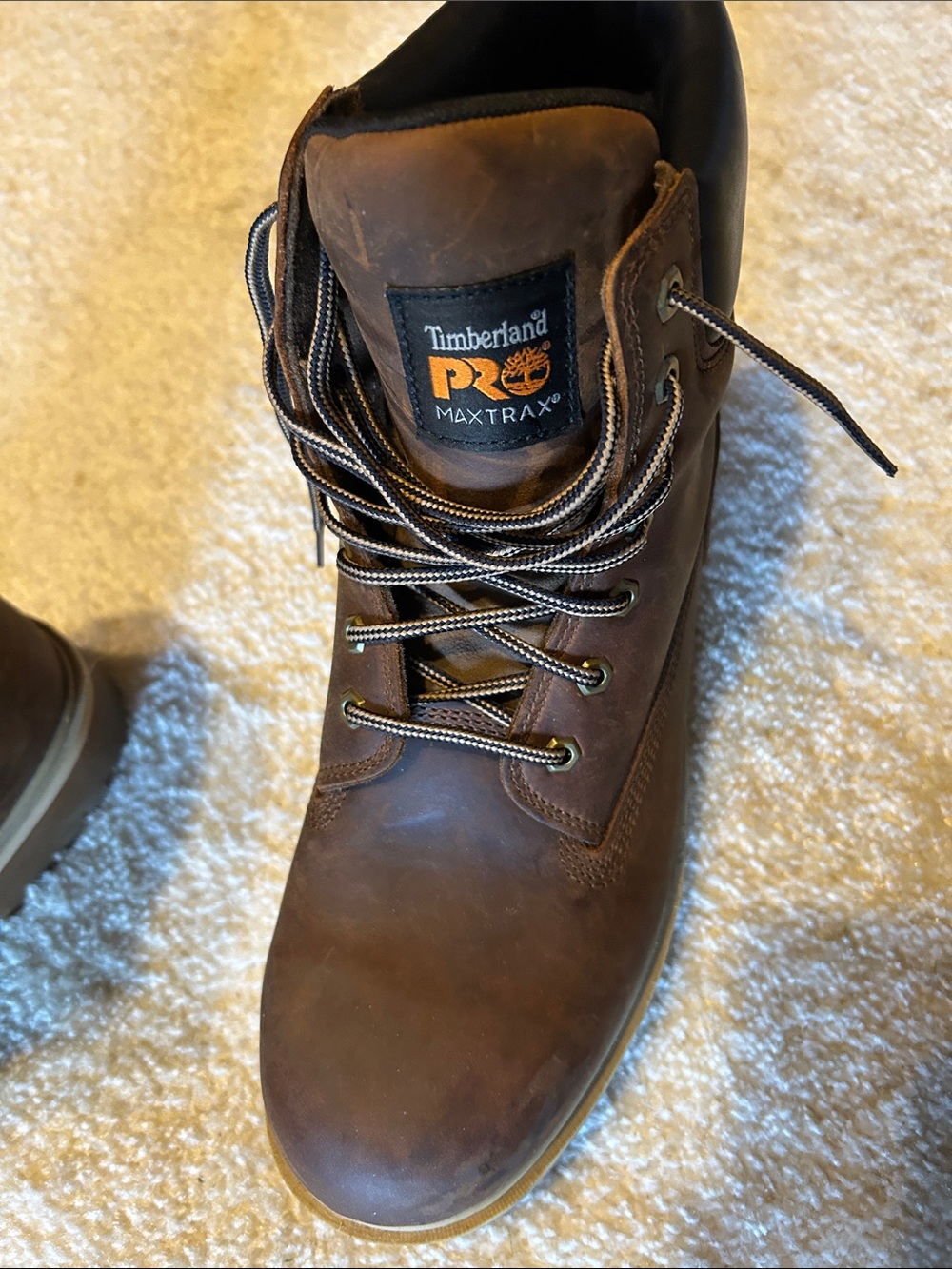 Timberland NWOT Brown Leather Lace-Up Work Boots - Picture 5 of 11